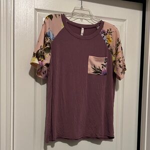 Red Lolly Floral Raglan Sleeve Pocket Tee